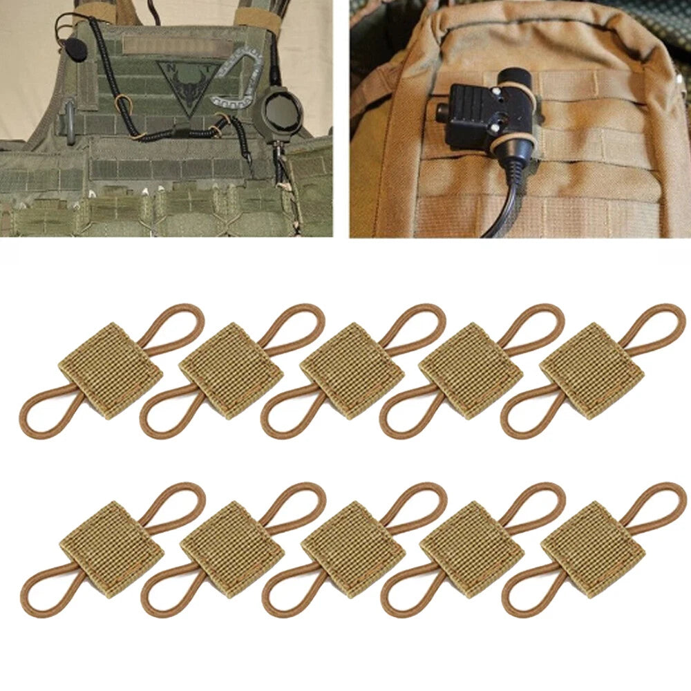 10x Elastic Molle PTT Retainer Ribbon Buckle for Tactical Backpack