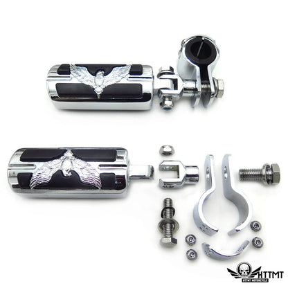 Foot Peg Clamps for Honda GoldWing GL1800 1500 (1" 1-1/4", Chrome)