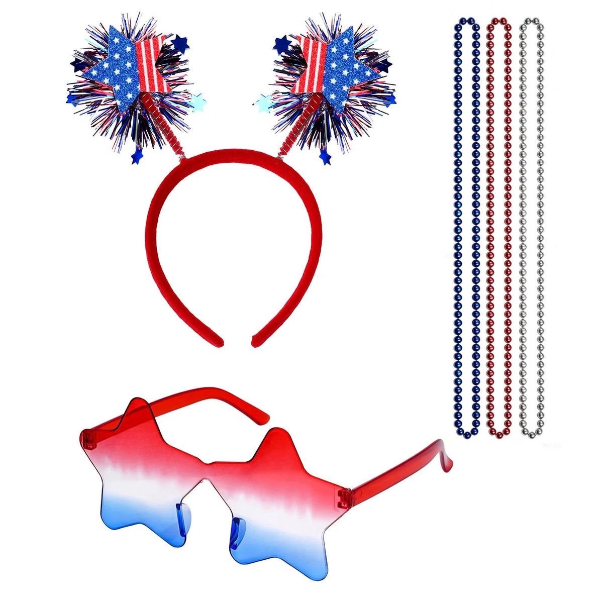 Patriotic Accessories Set for Independence Day - Headband & Star Sunglasses