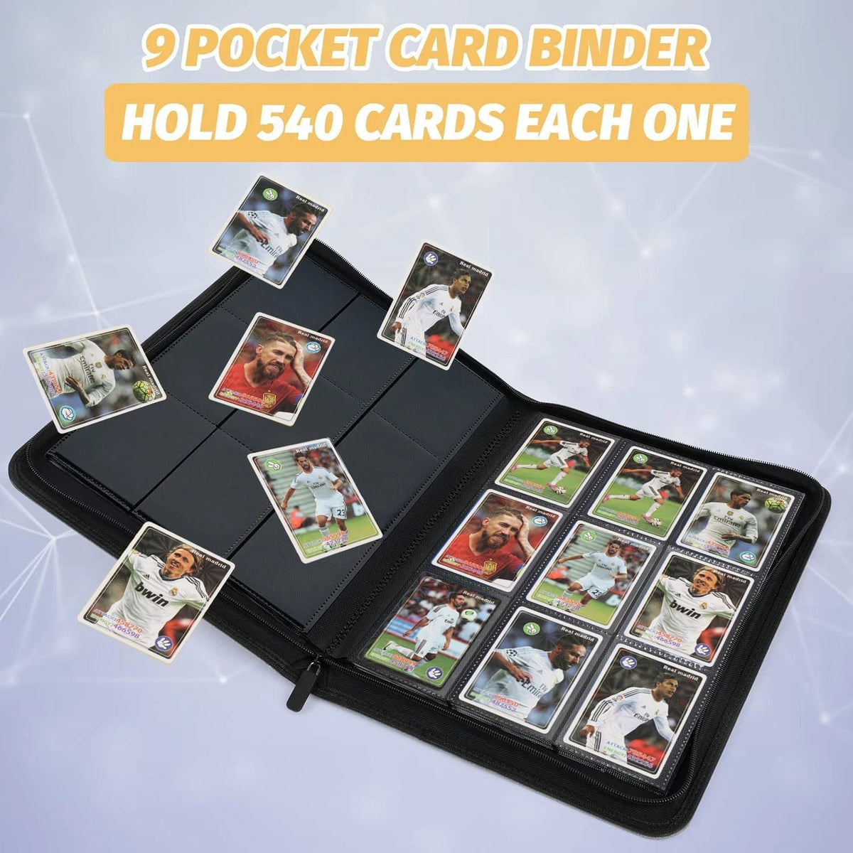 9 Pocket Card Binder for Foalgo (13.5 x 10 x 1.7 inches) - Black