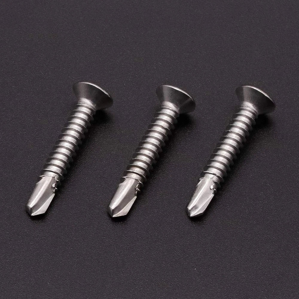 8 x 1-1/2" Phillips Flat Head Stainless Sheet Metal Screws