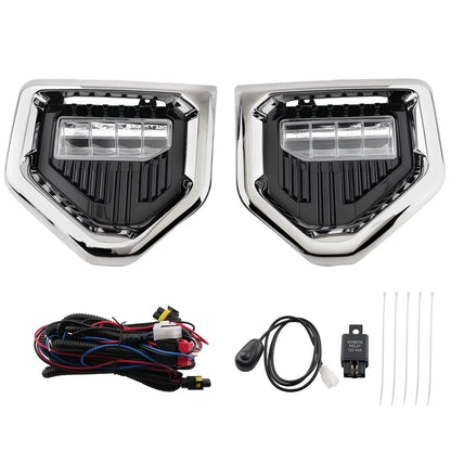 Pair Fog Lights for GMC Sierra 1500 Denali (2019–2022) W/ Bezels LH+RH
