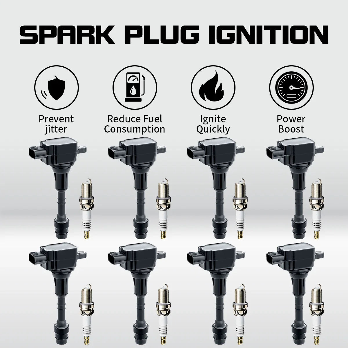 8X Ignition Coil & 8X Iridium Spark Plug Pack for Nissan Armada Titan (2004–2015)
