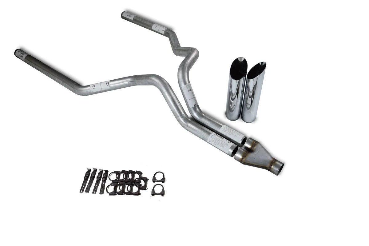 3" Dual Exhaust Kit Y Pipe with Slash Tips for Dodge Ram 1500 (2004–2008)