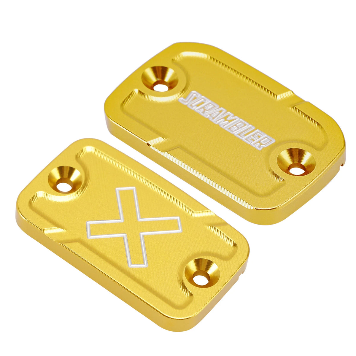 CNC Brake & Clutch Reservoir Caps Gold for Ducati Scrambler 800 1100 (2015–2023)