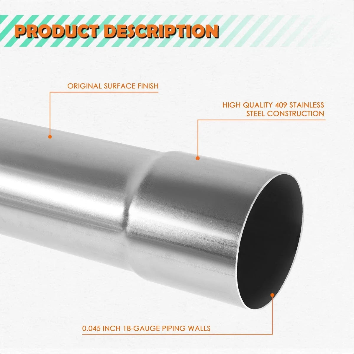 2.5" OD Steel 45 Degree Slip-Fit Exhaust Bend Pipe for Custom Applications
