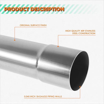 2.5" OD Steel 45 Degree Slip-Fit Exhaust Bend Pipe for Custom Applications