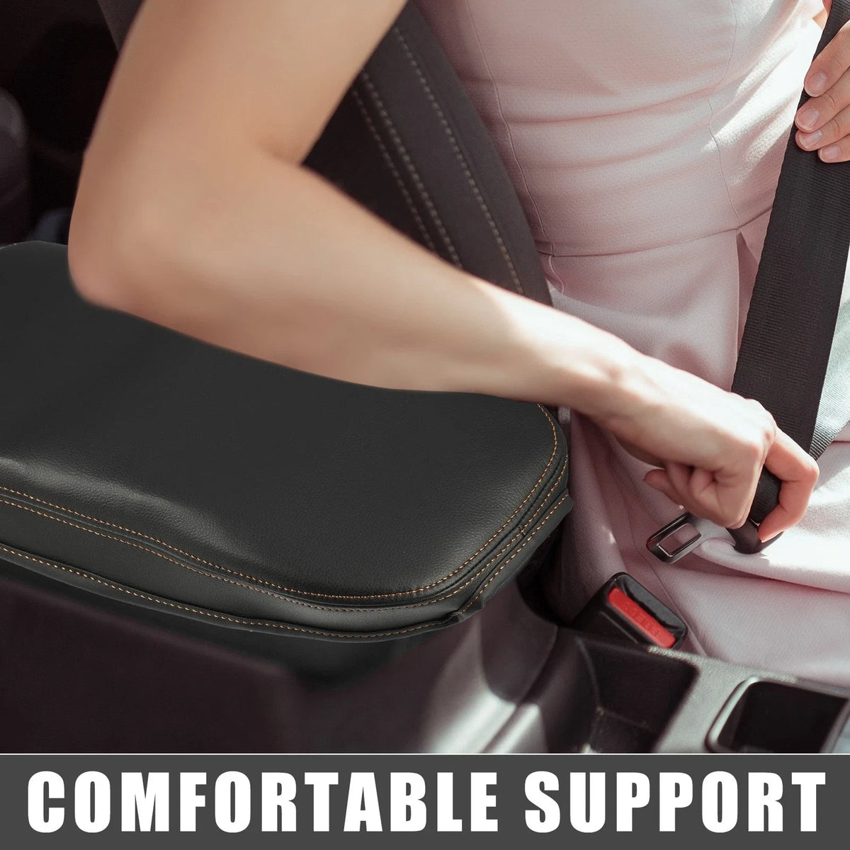 Center Console Armrest Cover for Toyota RAV4 (2019–2022) Black Brown