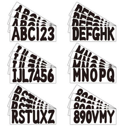 Set of 4 Boat Registration Number Sticker Decals A-Z & 0-9 Black