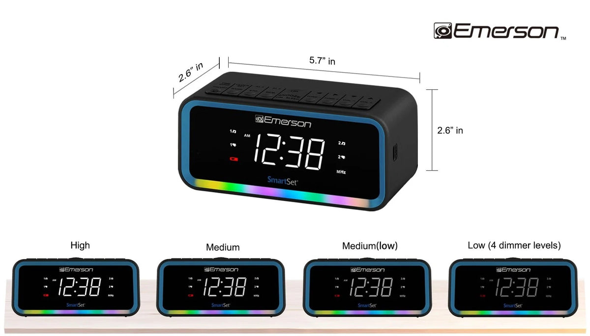 Emerson CKS1401 Smartset AM/FM Dual Alarm Clock Radio with LED Display