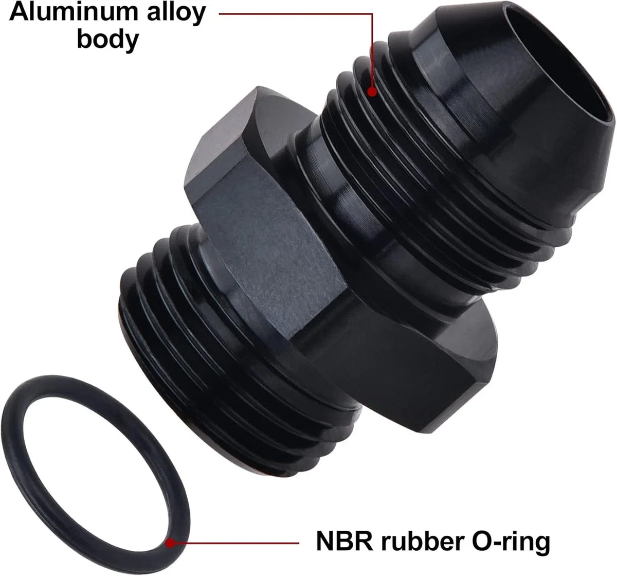 2-Piece 6AN Flare to 6AN ORB Male Fitting for Engine Oil Transfer Lines