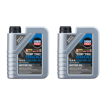 Set of 2 Liqui Moly Top Tec 6600 0W-20 Engine Motor Oil (2L)