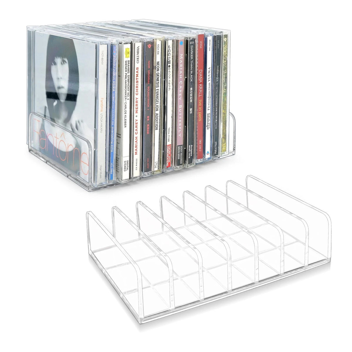 2X Clear Acrylic CD Holders for DVD/CD (6.7 × 5 × 1.6 inches)