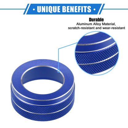Set of 4 AC Climate Control Knob Rings for Toyota RAV4 (2019–2023) Blue