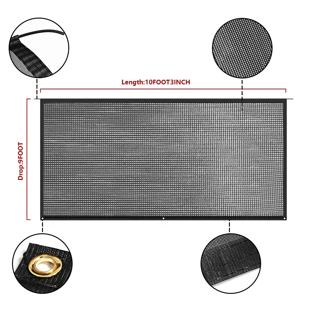 Set of 2 UV RV Awning Sun Shade Privacy Screen Kit 9'x10'3" Black BCK85162K