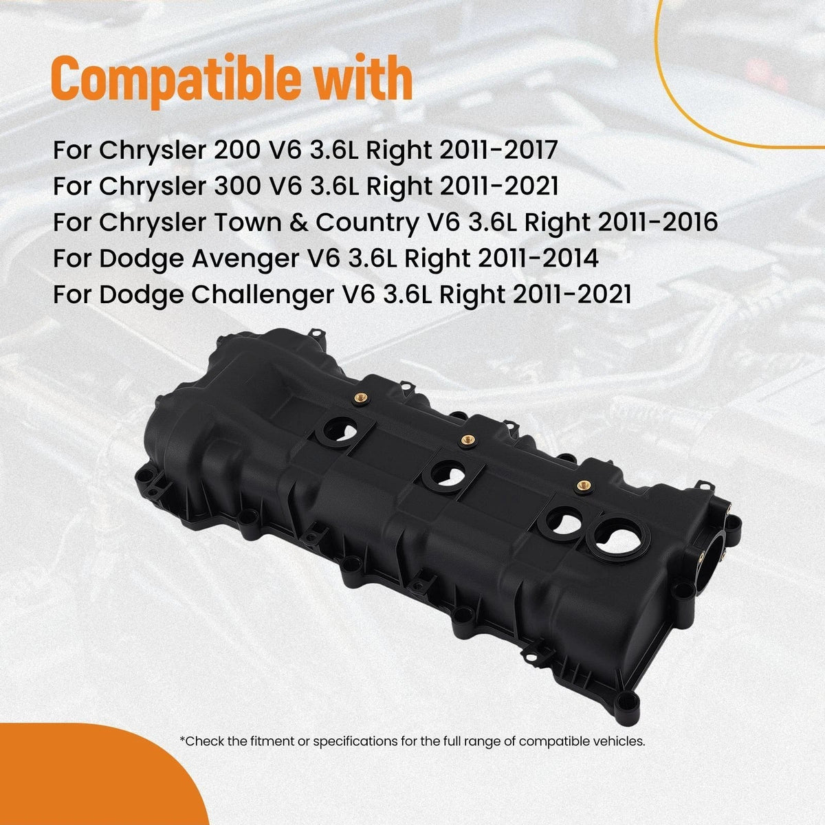 Engine Valve Cover Right for Ram ProMaster 1500-3500 (2014–2021) 05184068AN