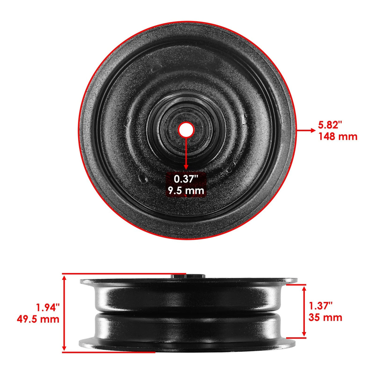 Set of 2 Deck Flat Idler Pulleys for Scag Sabre Tooth Tiger (PY207+PY207 - MD)