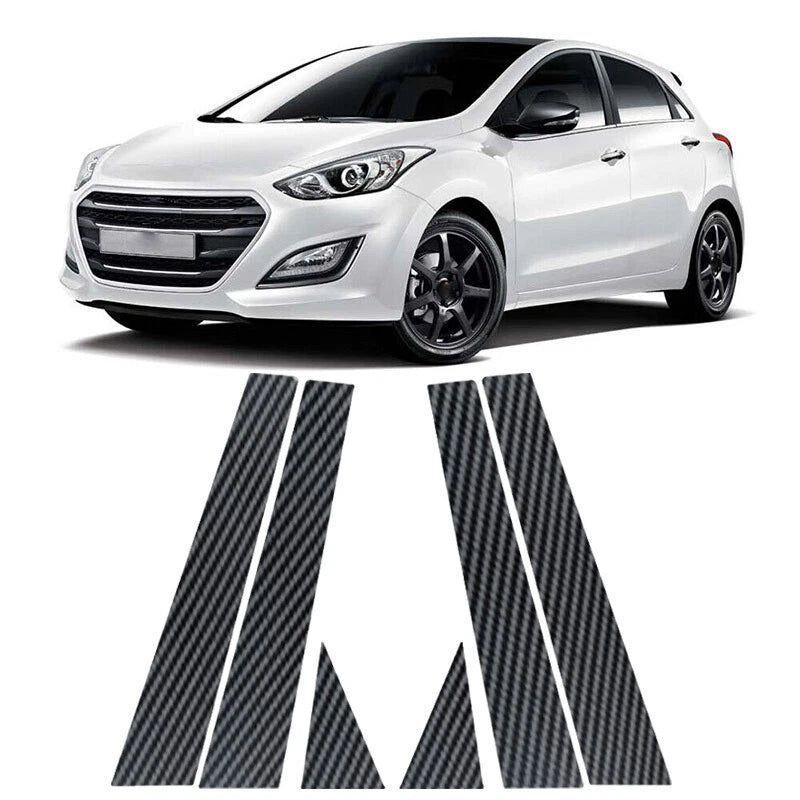 6x Carbon Fiber Pillar Posts for Hyundai i30 GD / Elantra GT (2013–2017)