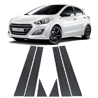 6x Carbon Fiber Pillar Posts for Hyundai i30 GD / Elantra GT (2013–2017)