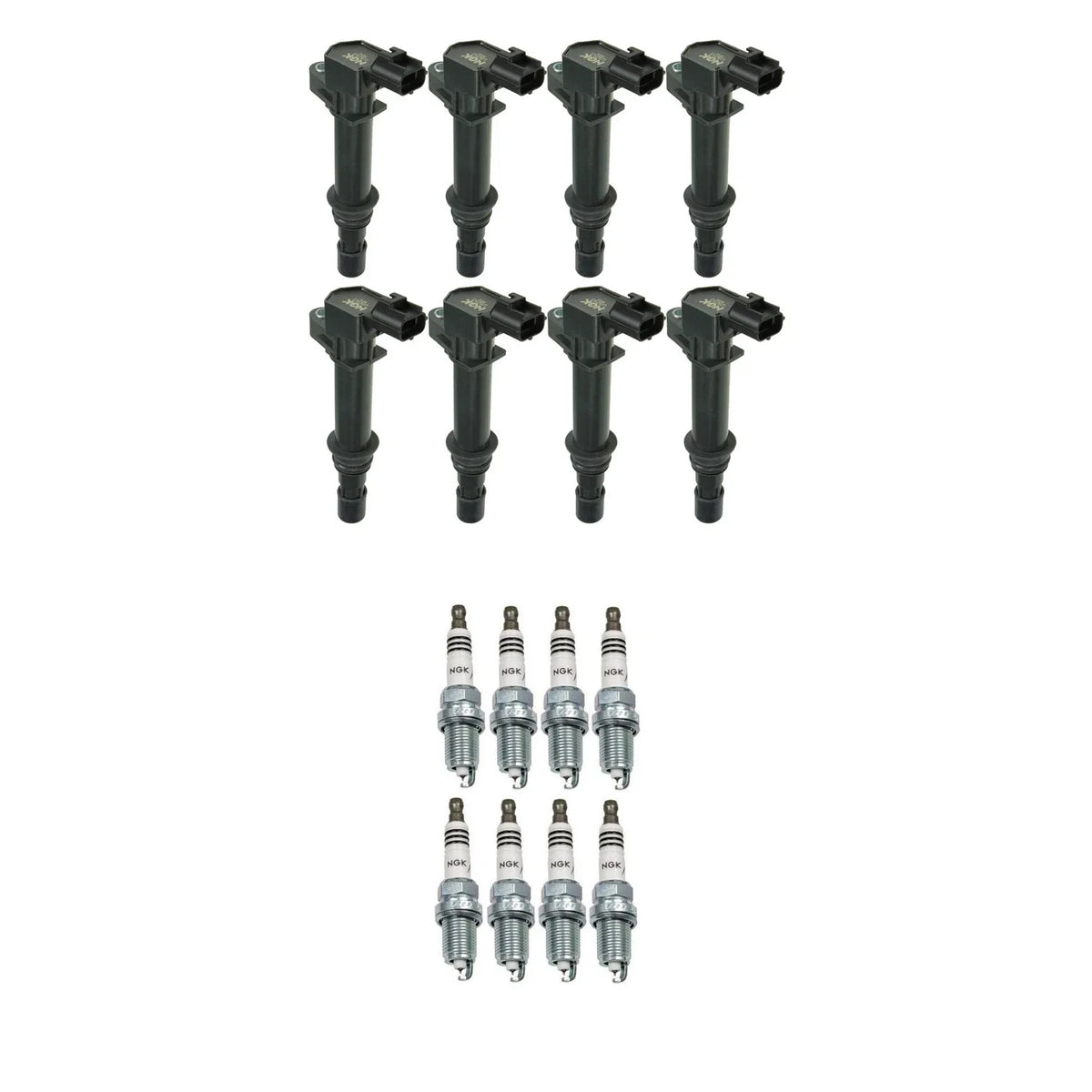 Set of 8 NGK COP Ignition Coils & Iridium IX Spark Plugs for Dakota Raider (2000–2004)