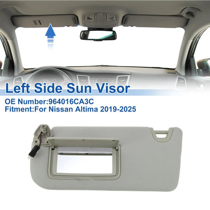 Left Side Sun Visor for Nissan Altima (2019–2025) Replaces 964016CA3C Grey
