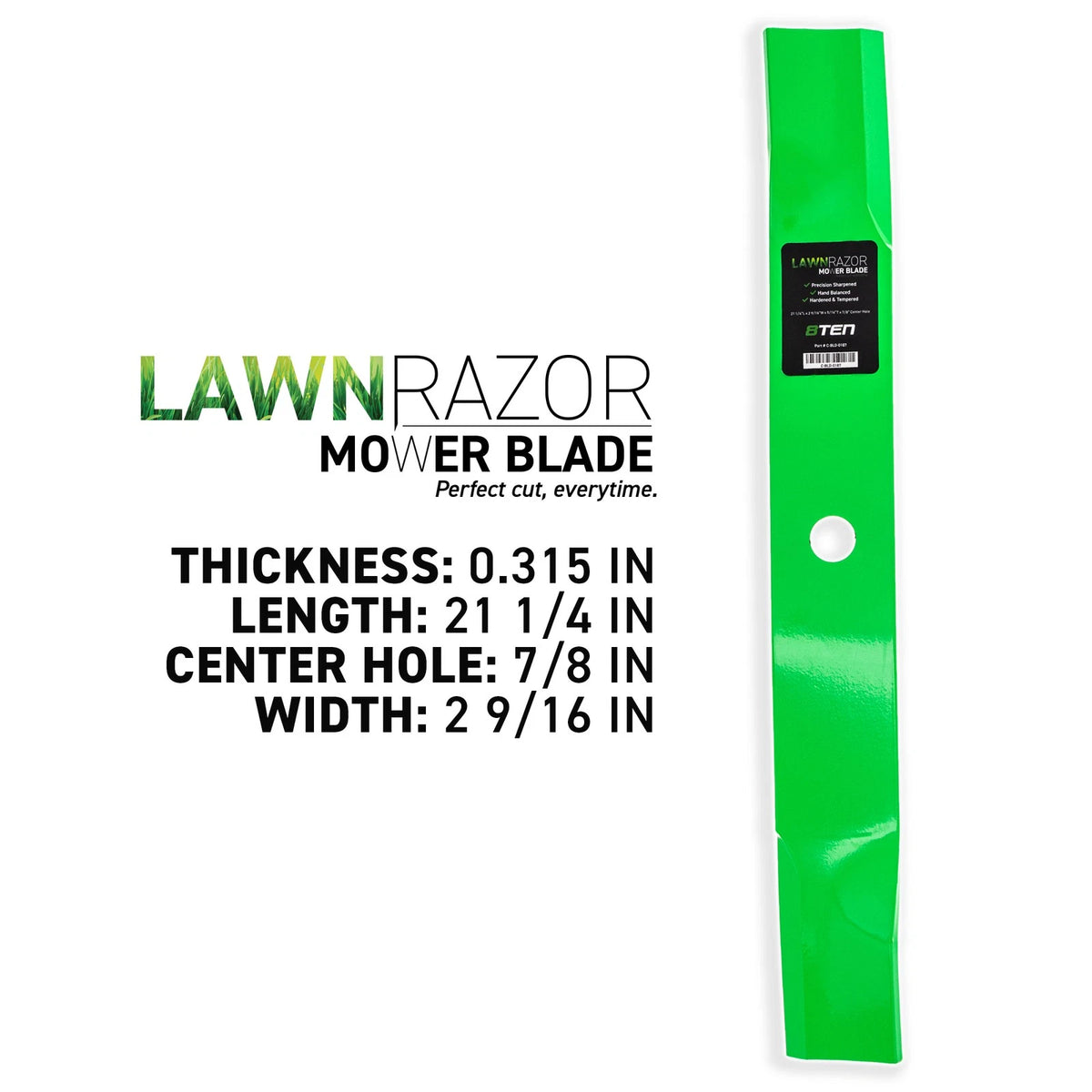 9X LawnRAZOR Blade for John Deere (M128485, M131958, M144196, M168223)