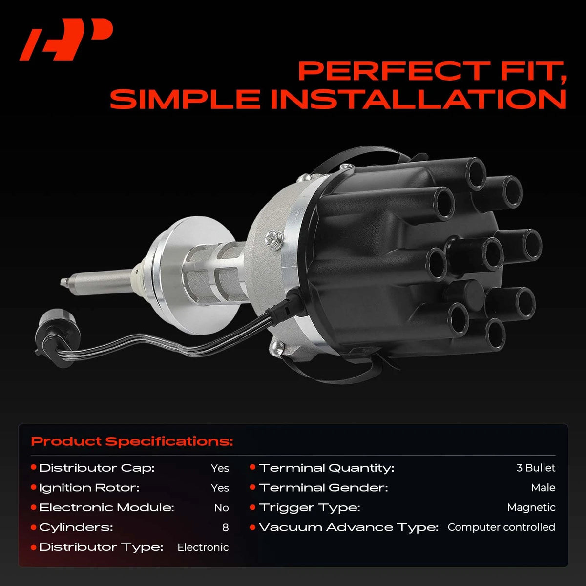 Ignition Distributor for Dodge Ramcharger, Dakota, B250, D250 (1988–1992) 84-3898