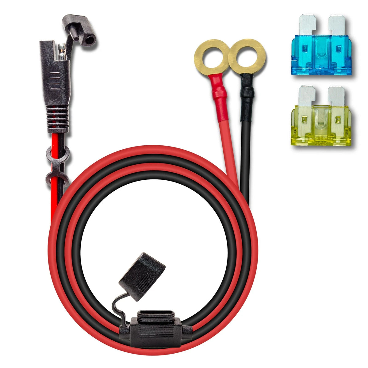 10AWG Charger Cable for Quick Disconnect (2FT, SAE to O Ring Terminal)