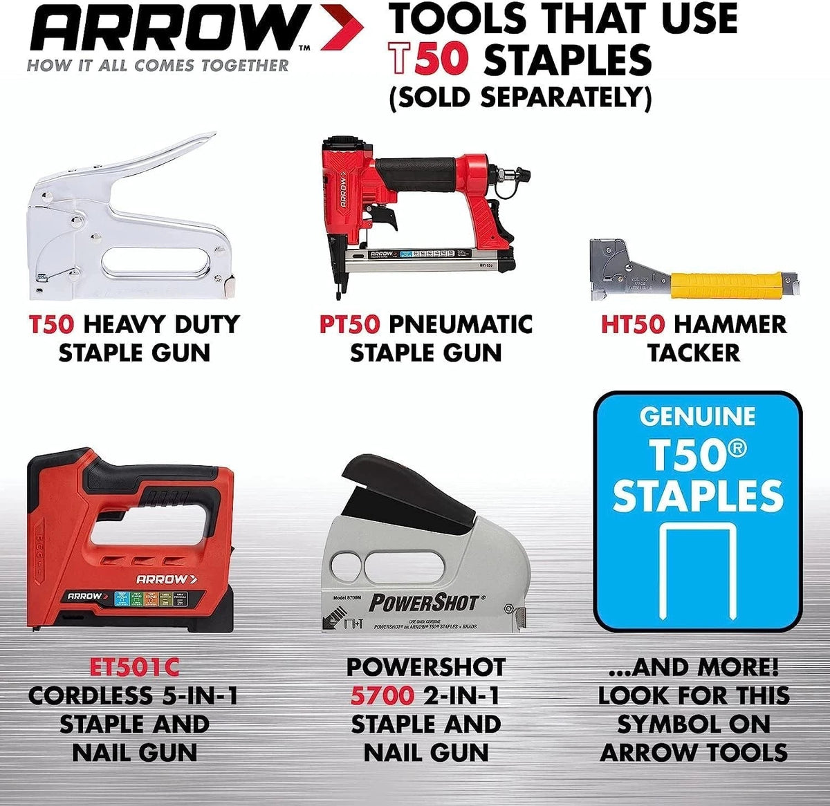 3/8-Inch Heavy Duty Staples for Arrow 506 T50