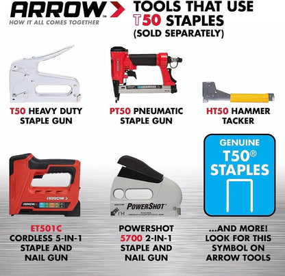 3/8-Inch Heavy Duty Staples for Arrow 506 T50