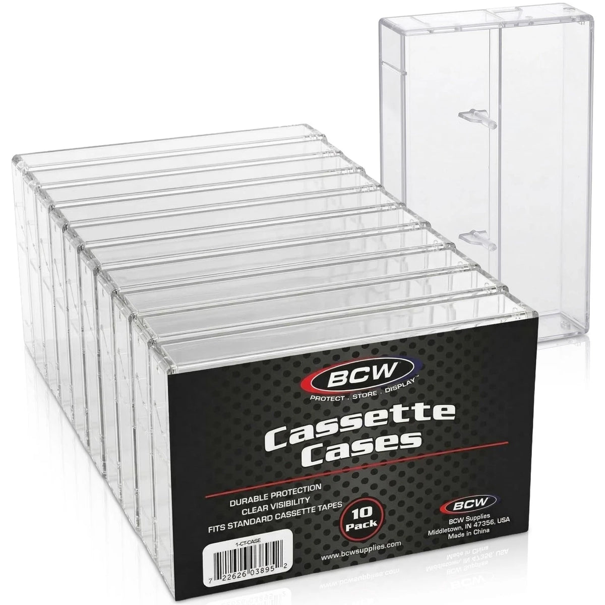 10X Cassette Tape Cases for Audio Cassettes (Clear)