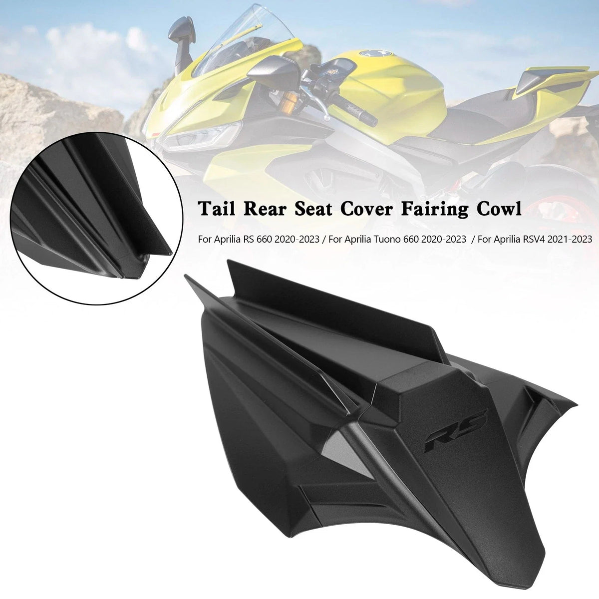 Rear Seat Cover Fairing Cowl for Aprilia RS 660, Tuono 660 (2020–2025) Black