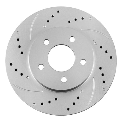 Set of 5 Lugs Front Drilled Brake Rotors & Ceramic Pads for Ford Mustang (2005–2010)