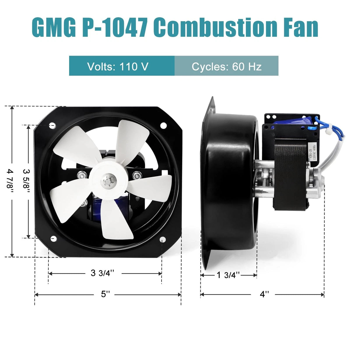 Combustion Fan Blower Motor 110V for GMG Daniel Boone