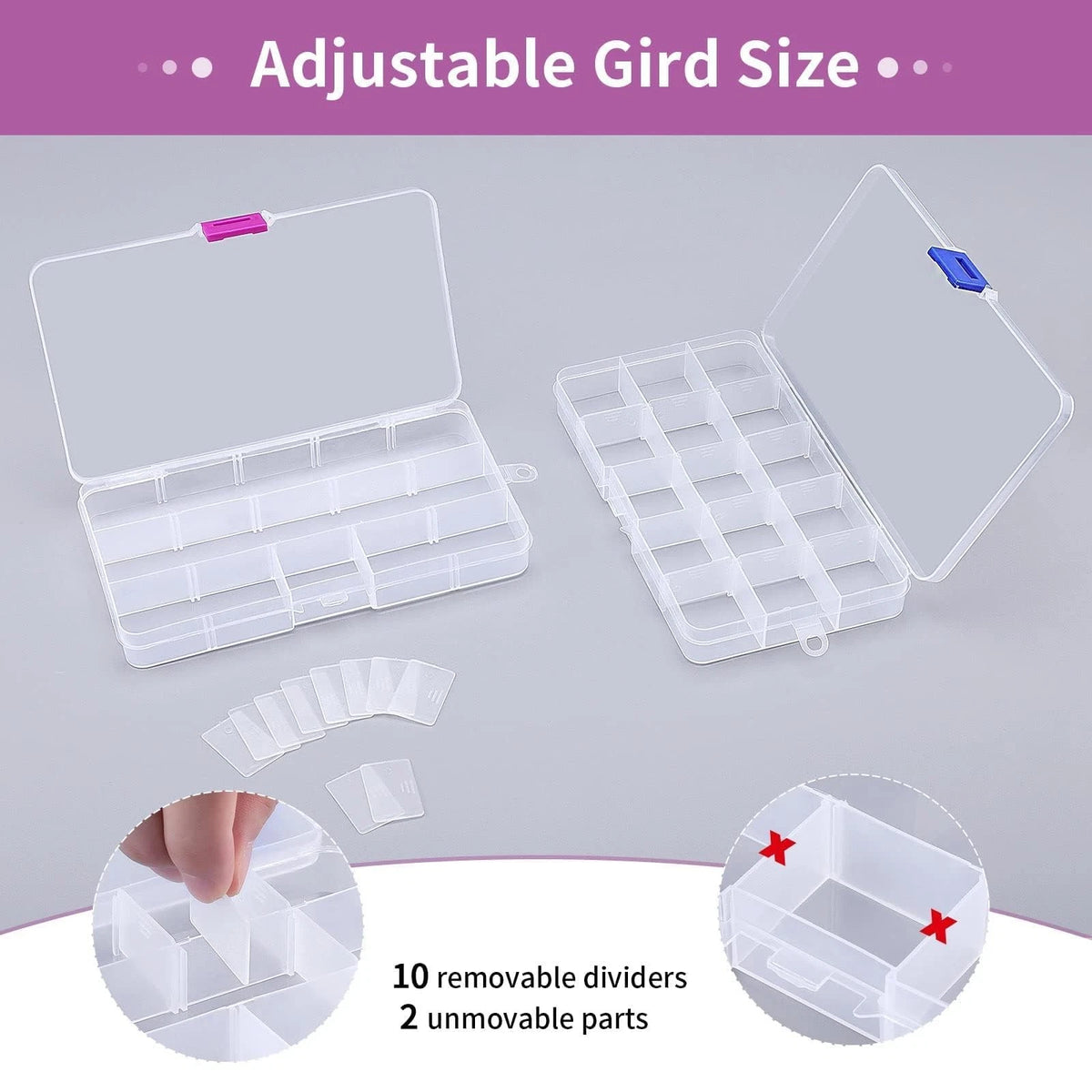 Set of 4 Bead Organizers for Earring Storage (Transparent)