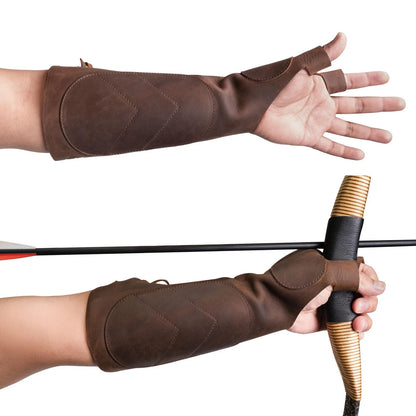Leather Archery Arm Guard for Men, Women & Youth - Protective Bracer
