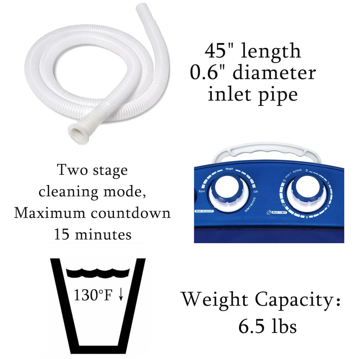 Mini Portable Washing Machine with Spinner for Apartment Traveling (3kg)
