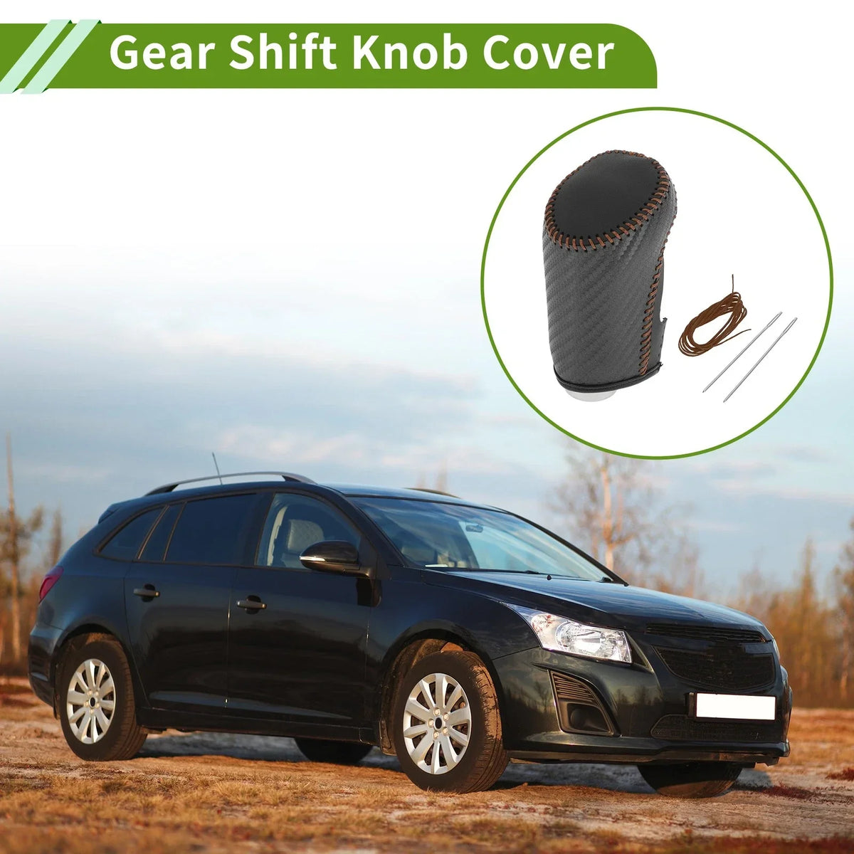 Gear Shift Knob Cover for Chevrolet Malibu (Black Carbon Fiber, 2016–2023)
