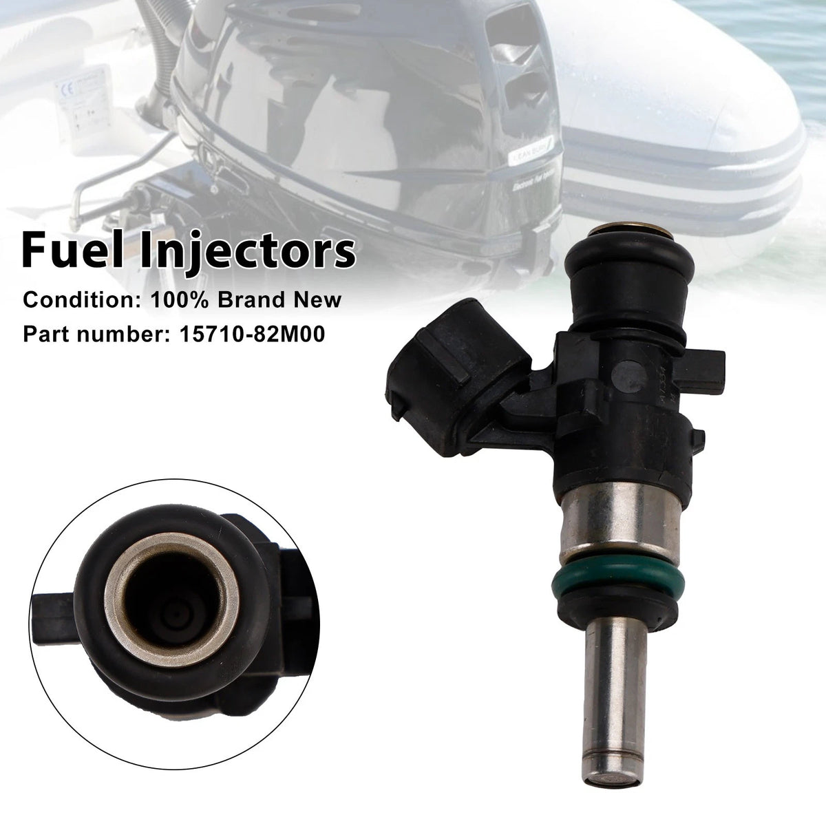 Set of 2 Fuel Injectors for Suzuki Outboard DF25 (15710-82M00)