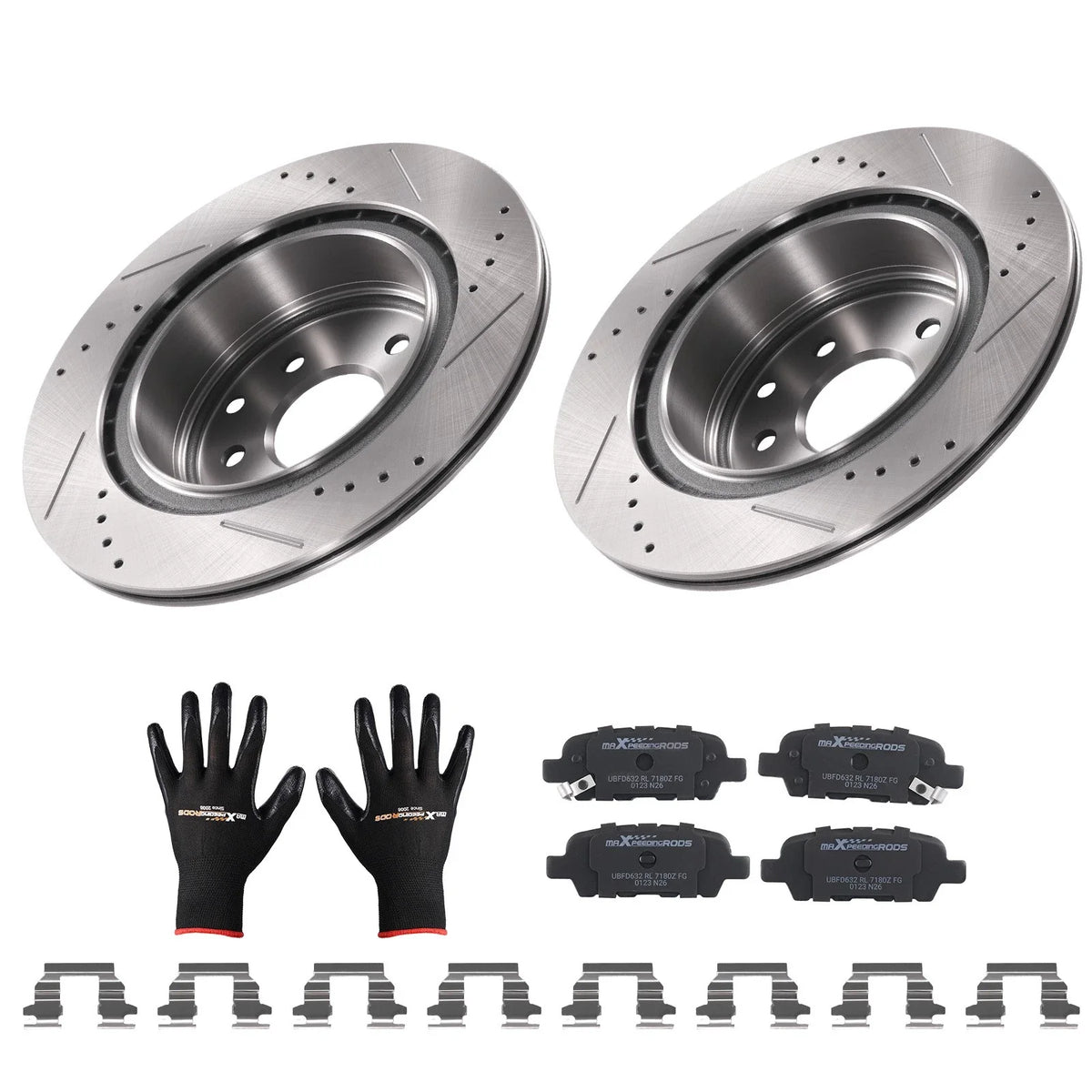 Rear Brake Rotors and Pads Kit for Nissan 350Z (2006–2009) / 370Z (2009–2019) 31387