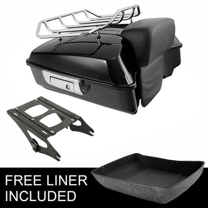 Chopped Trunk Backrest Mount Rack for Harley Touring Street Road Glide (2014–2026)