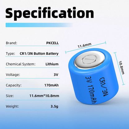 10-Pack CR1/3N 3V Lithium Battery for Various Devices