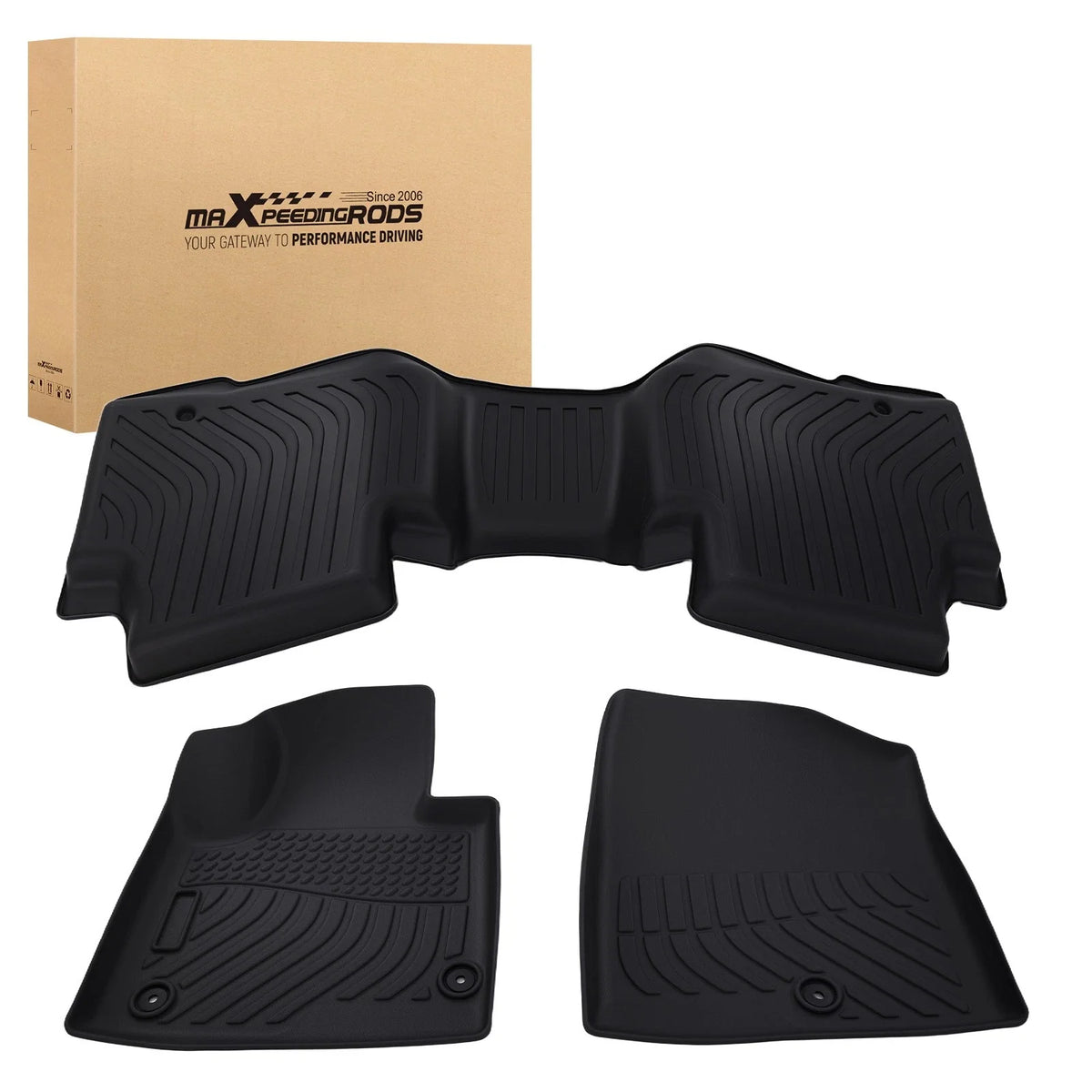 Black TPE Floor Mats for Hyundai Santa Fe Sport (2013–2018) Waterproof