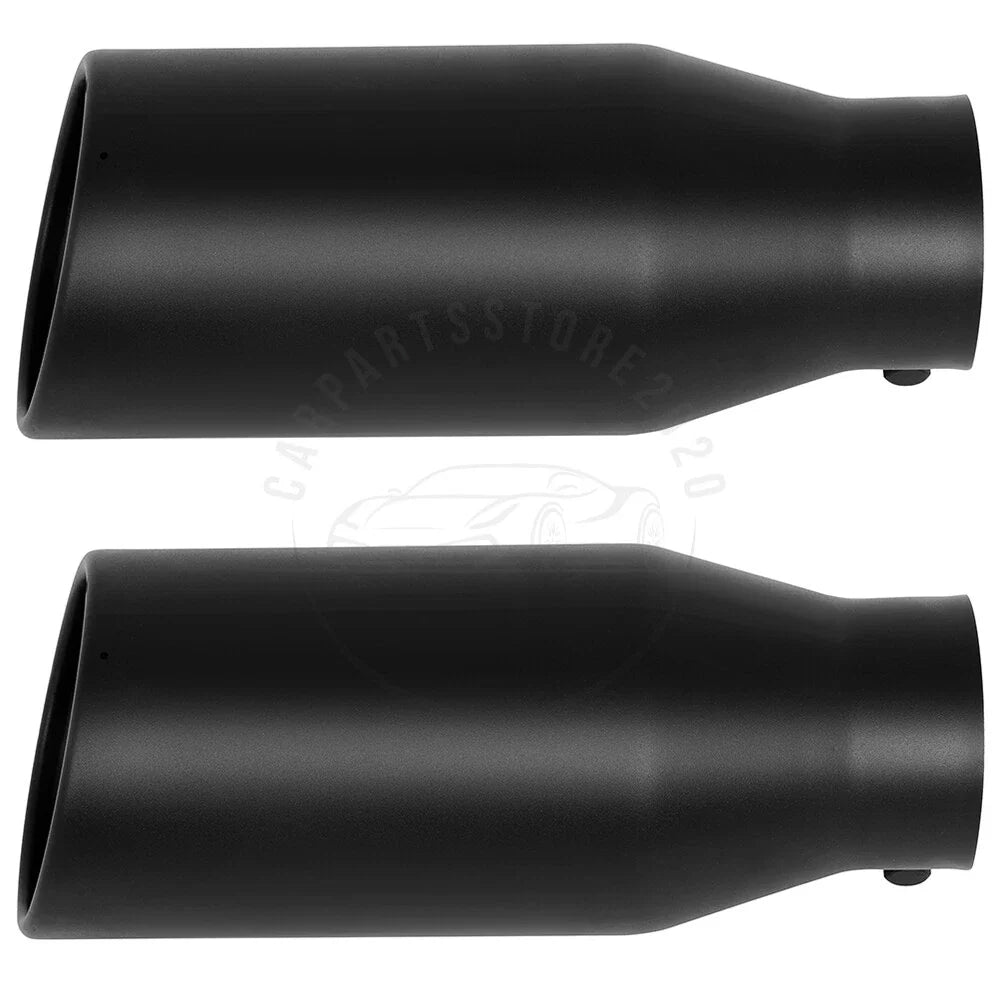 2X 4" Inlet 6" Outlet 15" Long Black Stainless Steel Exhaust Tip for