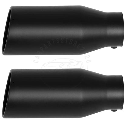 2X 4" Inlet 6" Outlet 15" Long Black Stainless Steel Exhaust Tip for