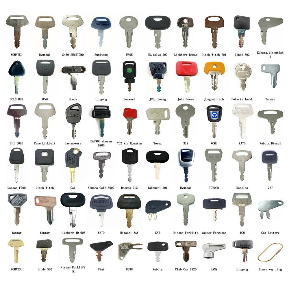 Ignition Key Set for Hyundai Skytrak Honda Komatsu Daewoo 787 HD62