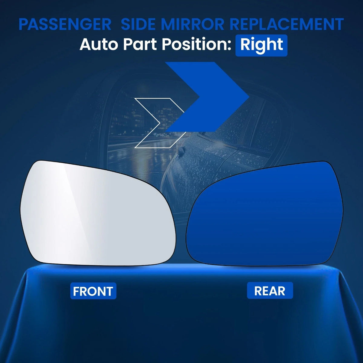 Passenger Right Side Convex Mirror Glass for Audi A5 Quattro (2010–2017)