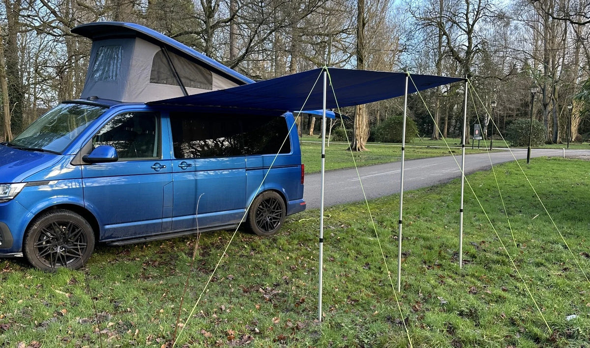 2X Awning Canopy for Campervan Caravan (2.4 x 3m, Navy)