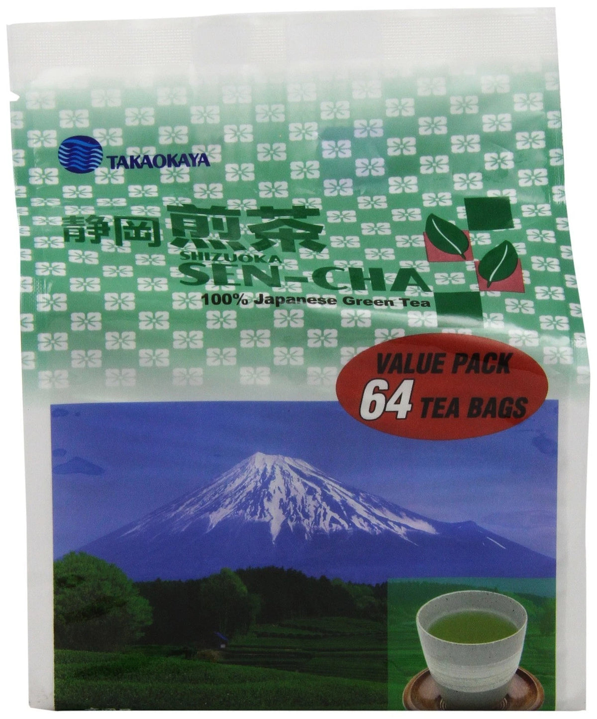 64 Count Takaokaya Green Sencha Tea Bags for Tea Lovers