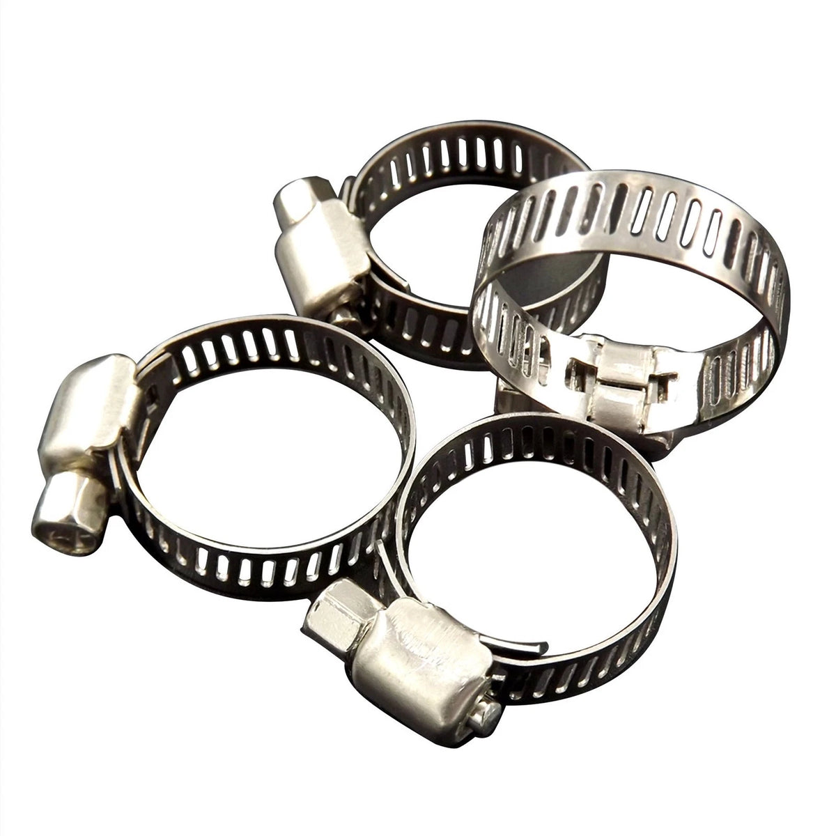 100pcs Adjustable Stainless Steel Drive Hose Clamps for Marine Fuel Line (2"-3", 4")